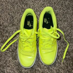 Neon Nike AF1 size 7 kids or 8.5 women’s